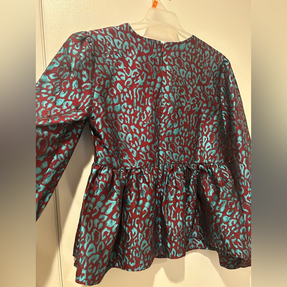 Halogen burgundy and turquoise shirt - Picture 2 of 7